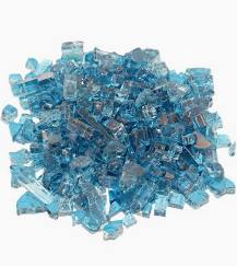 Caribbean Blue Reflective Fyre Glass