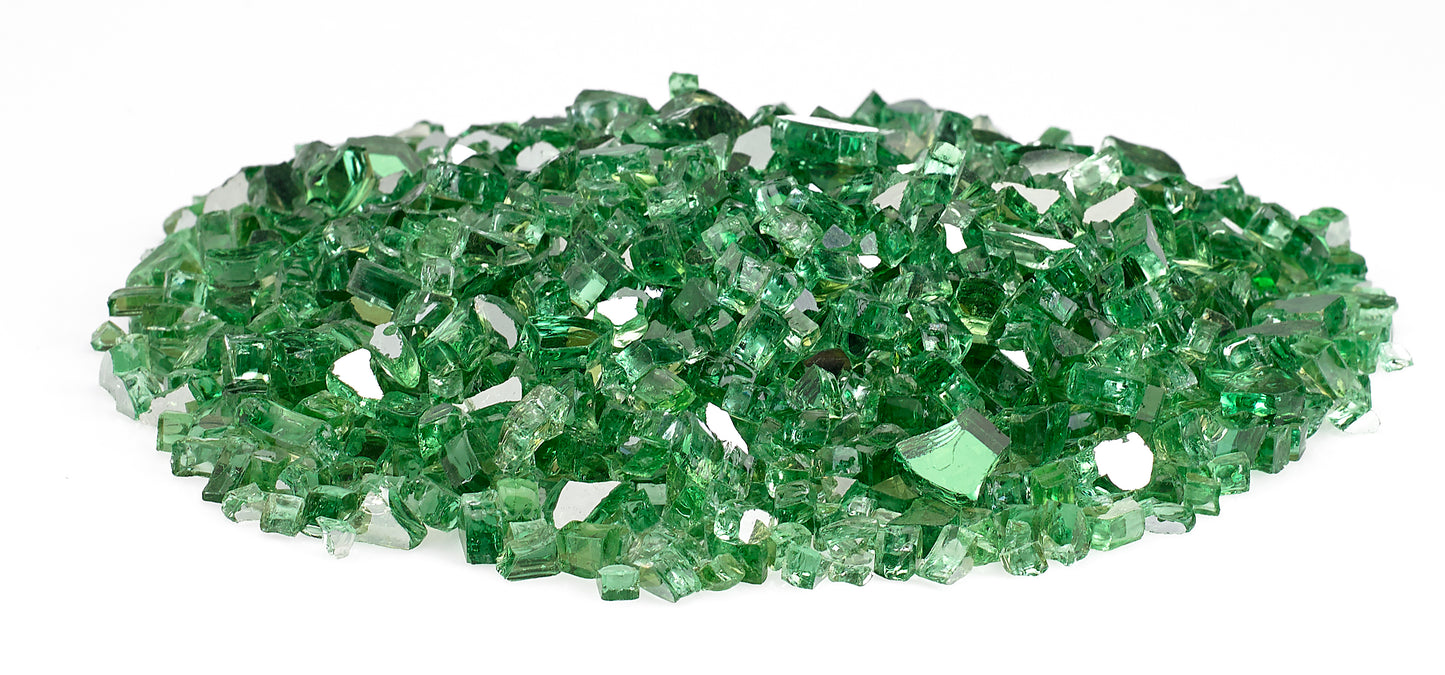 1/4" Reflective Evergreen Fire Glass