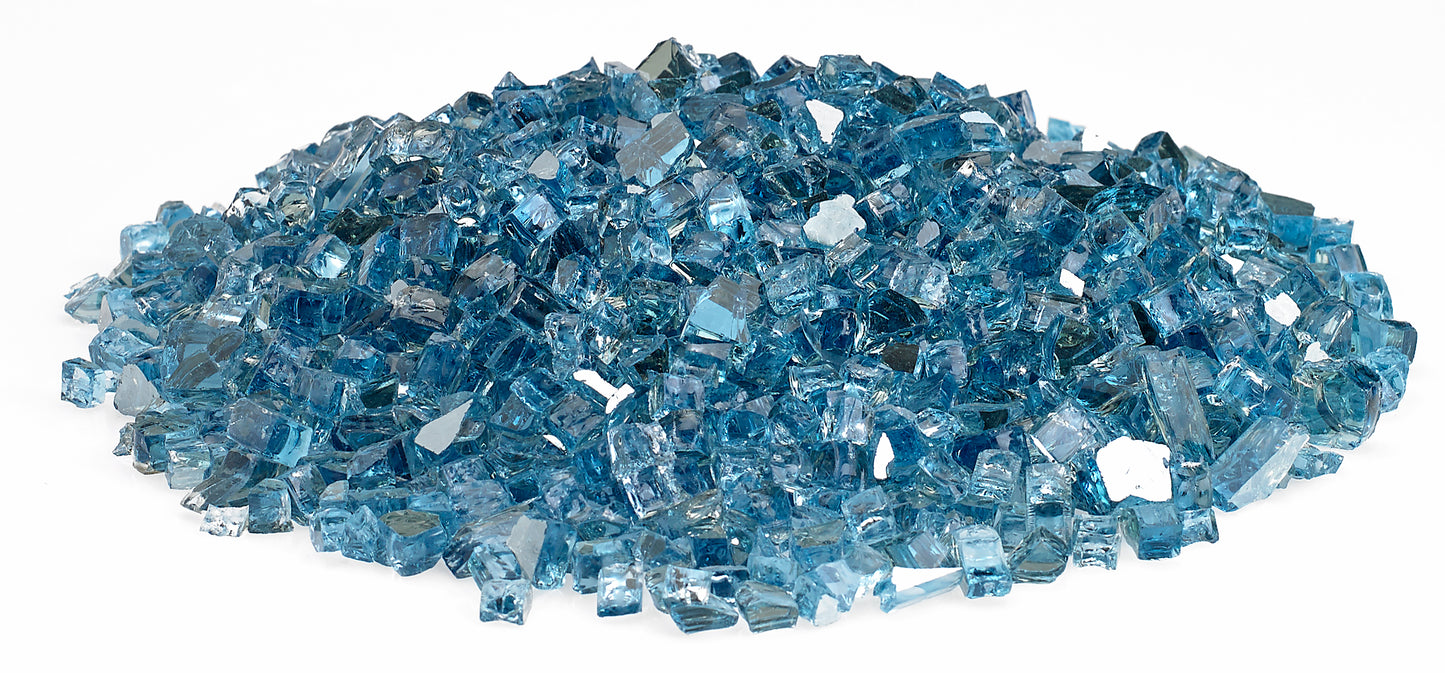 1/4" Reflective Pacific Blue Fire Glass